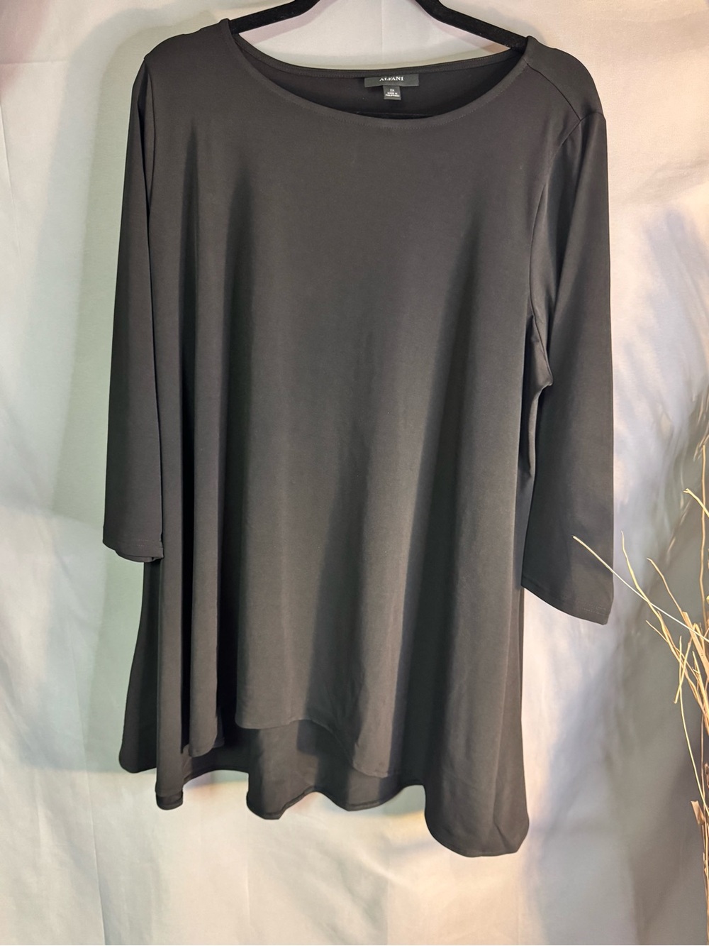 Alfani Black Flowing Swing Tunic Top